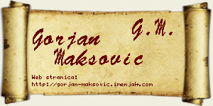 Gorjan Maksović vizit kartica